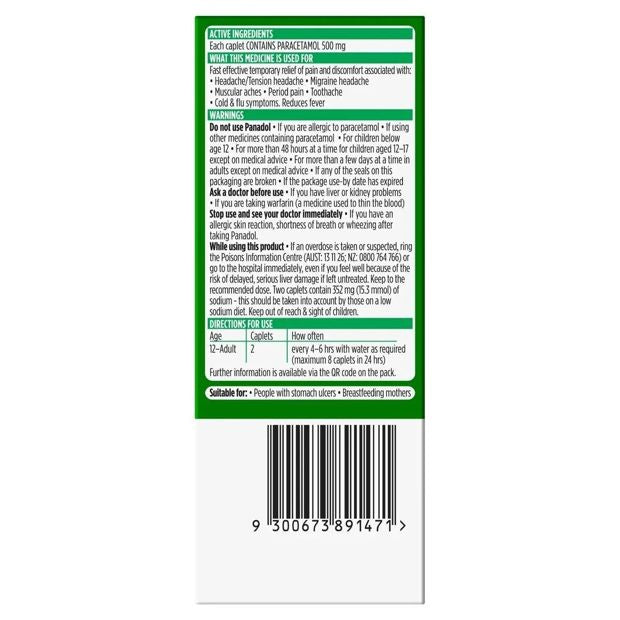 16 Pack Panadol Rapid Paracetamol 500mg