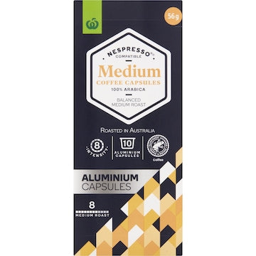 Woolworths Nespresso Compatible Coffee Capsules Medium 10 pack