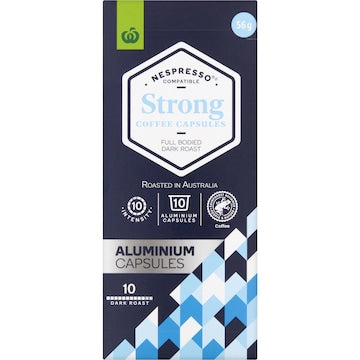 Woolworths Nespresso Compatible Coffee Capsules Strong 10 pack
