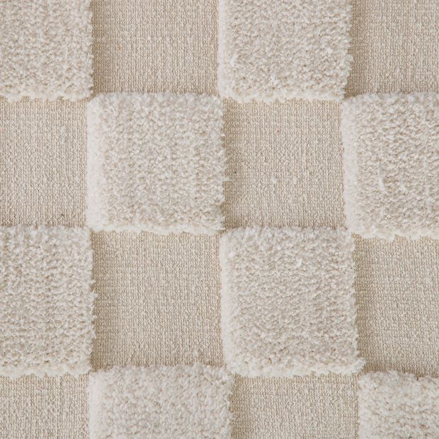 Check Rug, Natural, Small, 140cm x 70cm - Anko