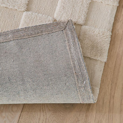 Check Rug, Natural, Small, 140cm x 70cm - Anko