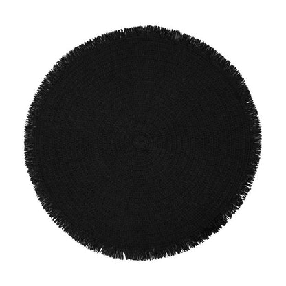 Black Round Fringe Placemat - Anko