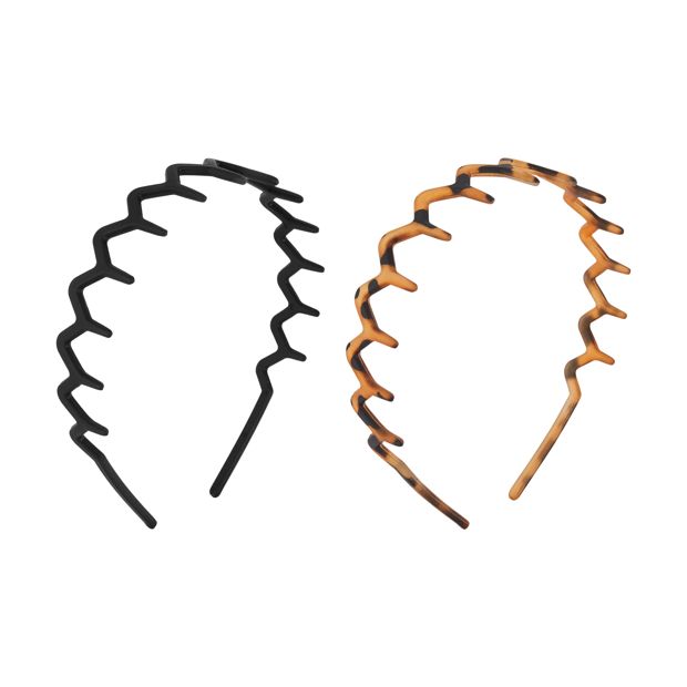 2 Pack Comb Headband, Black and Brown - OXX Haircare