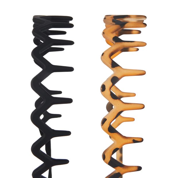 2 Pack Comb Headband, Black and Brown - OXX Haircare