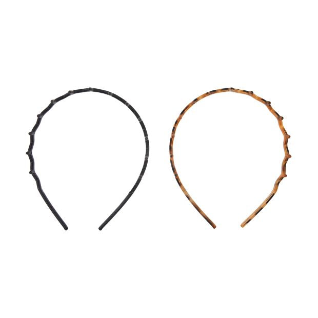 2 Pack Comb Headband, Black and Brown - OXX Haircare