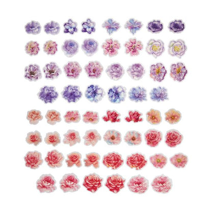 60 Pack Transparent Stickers, Flowers - Anko