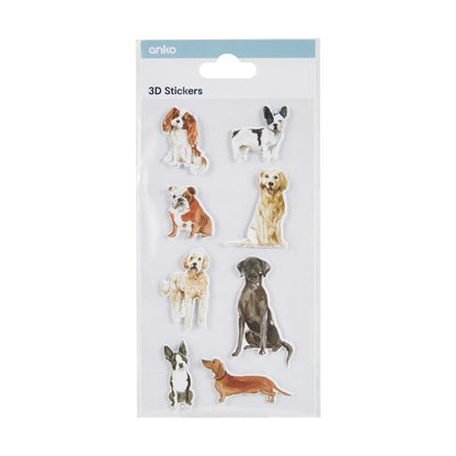 3D Stickers Sheet, Dogs - Anko
