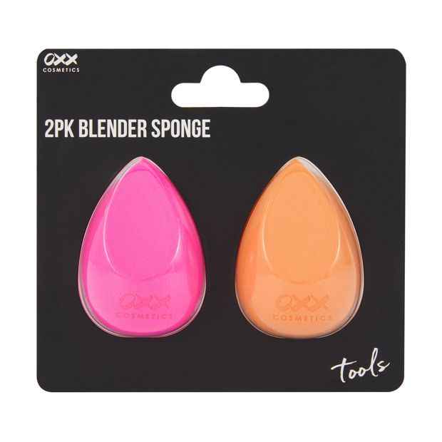 2 Pack Blender Sponge, Pink and Orange - OXX Cosmetics