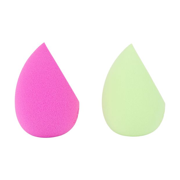 2 Pack Blender Sponge, Pink and Green - OXX Cosmetics