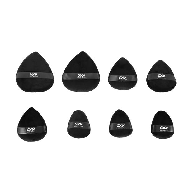 8 Pack Powder Puffs, Black - OXX Cosmetics