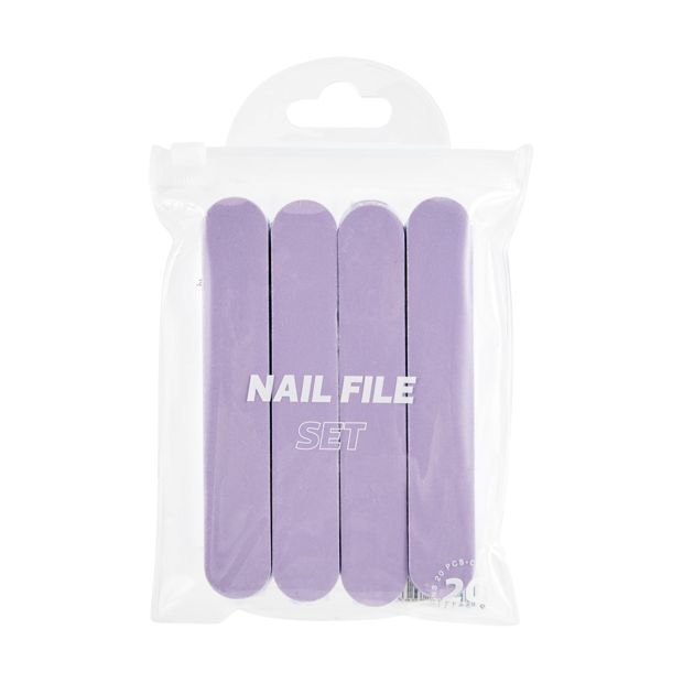 20 Piece Nail File Set, Purple - OXX Cosmetics