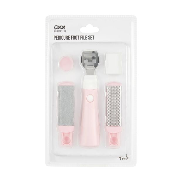 Pedicure Foot File Set, Pink and White - OXX Cosmetics