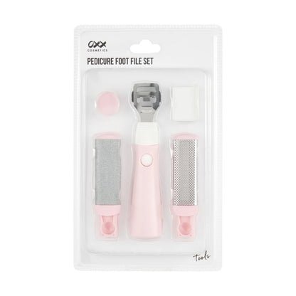 Pedicure Foot File Set, Pink and White - OXX Cosmetics