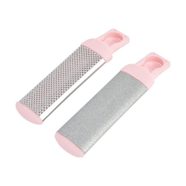 Pedicure Foot File Set, Pink and White - OXX Cosmetics