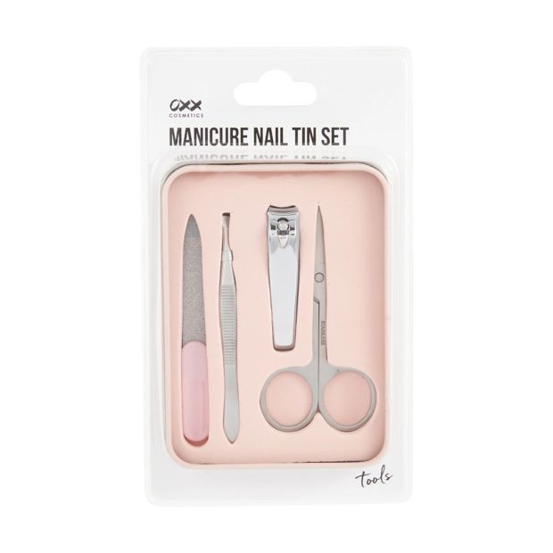 5 Pack Manicure Nail Tin Set, Pink - OXX Cosmetics
