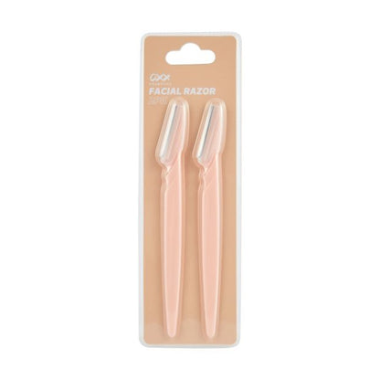 2 Pack Facial Razors, Peach - OXX Cosmetics