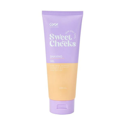 Sweet Cheeks Shaving Gel 200ml, Aloe Vera Extract, Lavender Extract, Coconut Oil and Shea Butter - OXX Bodycare