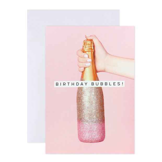 Birthday Card - Bubbles and Glitter Design