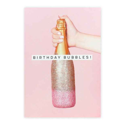 Birthday Card - Bubbles and Glitter Design