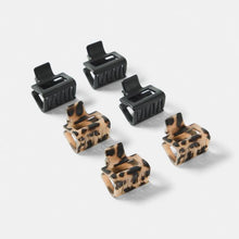 6 Pack Black and Tort Mini Rectangular Claw Hair Clips - OXX Haircare