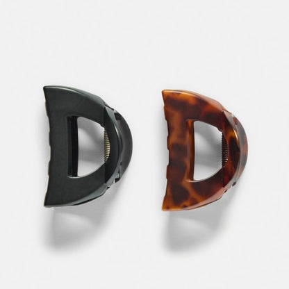 2 Pack Black and Brown Small Frame Claw Hair Clips - OXX Haircare