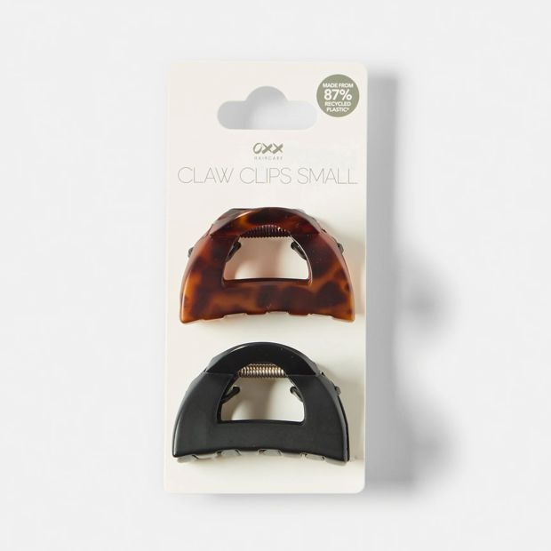 2 Pack Black and Brown Small Frame Claw Hair Clips - OXX Haircare