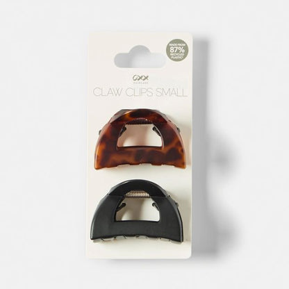 2 Pack Black and Brown Small Frame Claw Hair Clips - OXX Haircare