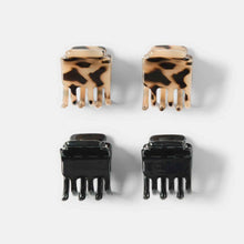 OXX Haircare 4 Pack Brown & Black Quarter Claw Clips