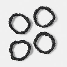 4 Pack Ruched Hair Elastics, Black - OXX Haircare