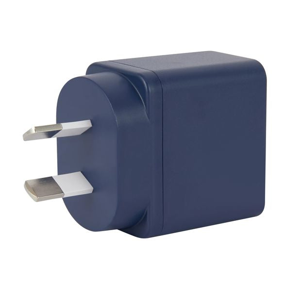 Wall USB Charger with USB-A to USB-C Cable, Blue - Anko