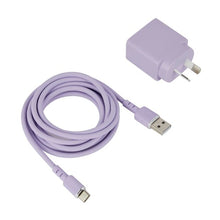 Wall USB Charger with USB-A to USB-C, Purple - Anko