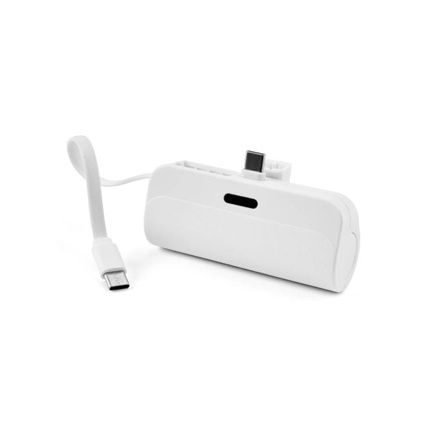 USB-C Mini Portable Charger, White - Anko