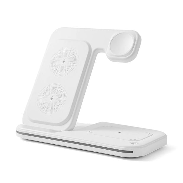 3-in-1 Foldable Wireless Charger, White - Anko