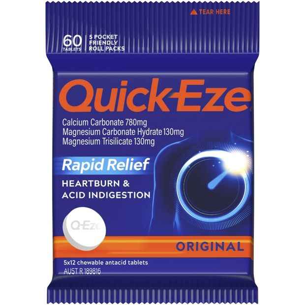 5 Pack Quick-Eze Original Rapid Relief Tablets