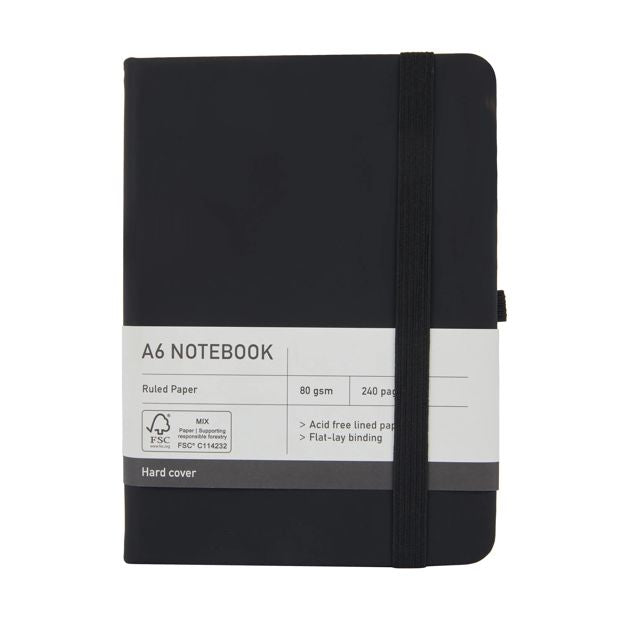 A6 Notebook, Black - Anko