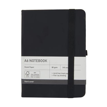 A6 Notebook, Black - Anko