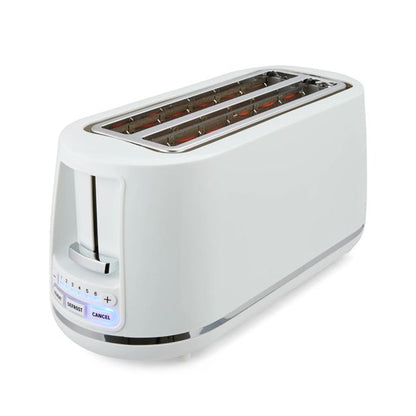 4 Slice Long Slot Toaster, White - Anko