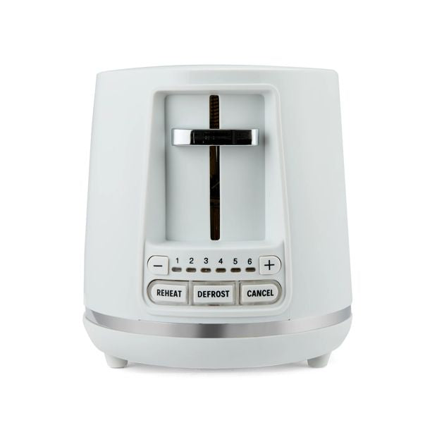4 Slice Long Slot Toaster, White - Anko