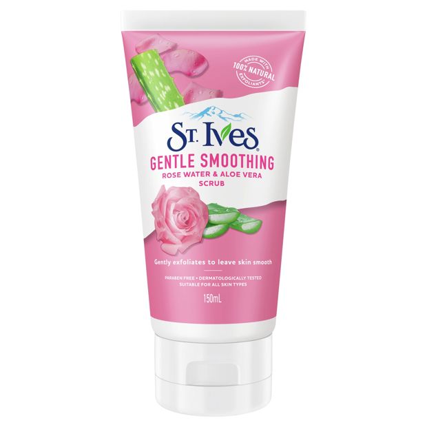 St. Ives Gentle Smoothing Face Scrub 150ml - Rose Water and Aloe Vera
