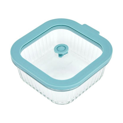 800ml Square Ribbed Glass Container - Anko