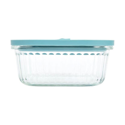 800ml Square Ribbed Glass Container - Anko