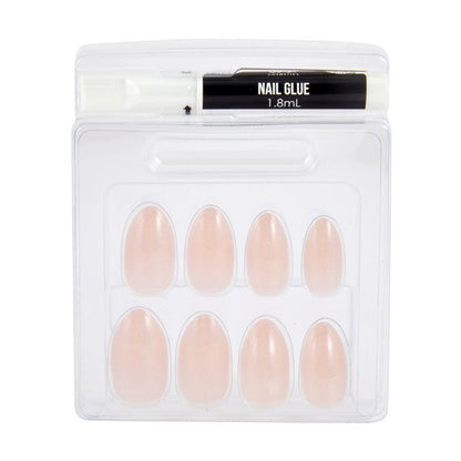 24 Pack Artificial Nails with Adhesive, Almond Shape, Pearl Glazed - OXX Cosmetics