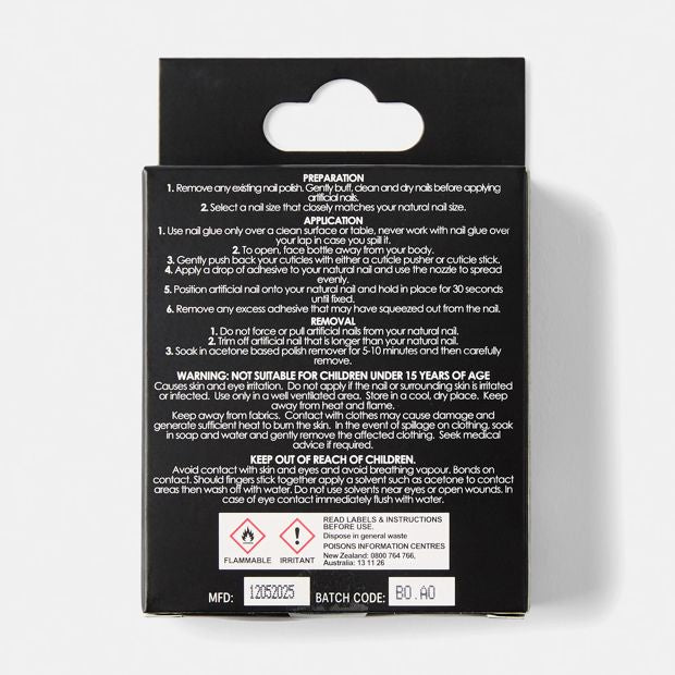 24 Pack Artificial Nails with Adhesive, Almond Shape, French Tip and Blue Butterflies - OXX Cosmetics