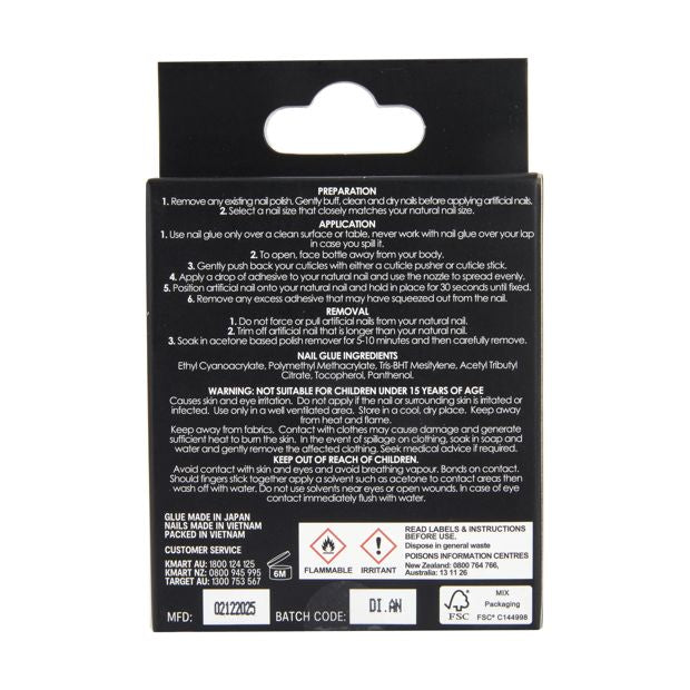 24 Pack Artificial Nails with Adhesive, Coffin Shape, Nude - OXX Cosmetics