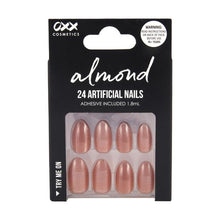 24 Pack Artificial Nails with Adhesive, Almond Shape, Brown - OXX Cosmetics