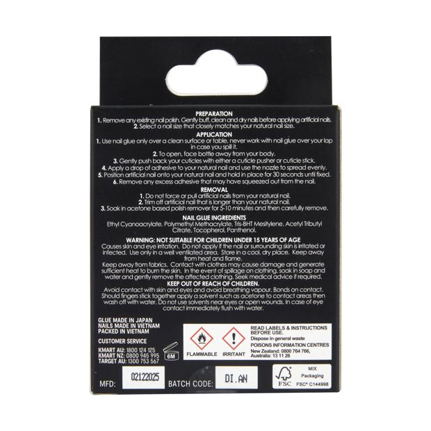 24 Pack Artificial Nails with Adhesive, Short Square Shape, French Tip - OXX Cosmetics