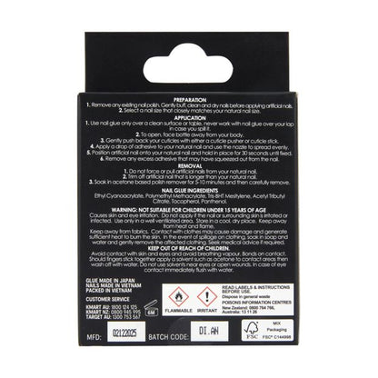 24 Pack Artificial Nails with Adhesive, Squareletto Shape, Butterfly - OXX Cosmetics