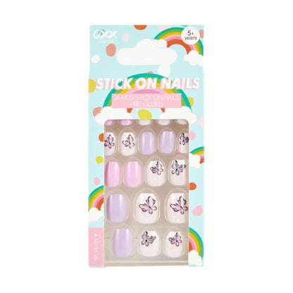 Pack Kids Pre-Glued Stick-On Nails, Butterflies - OXX Junior