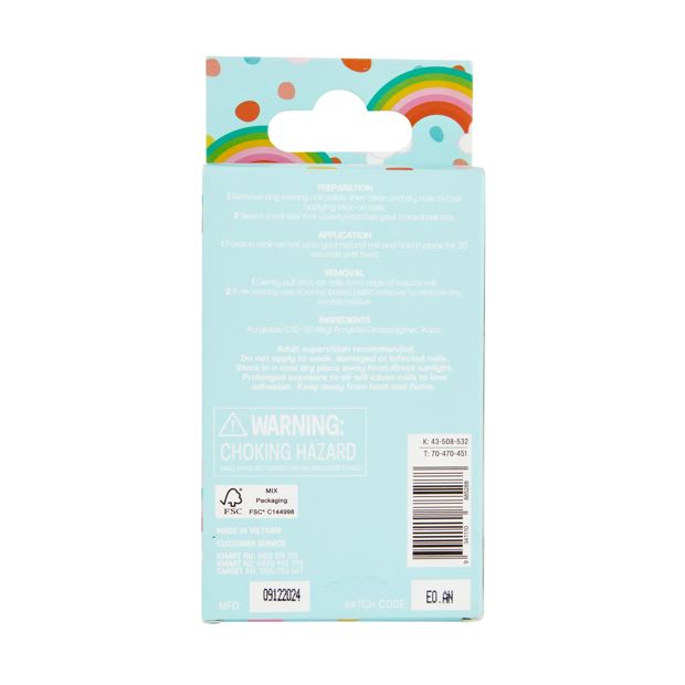 Pack Kids Pre-Glued Stick-On Nails, Butterflies - OXX Junior