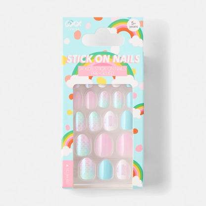 Pack Kids Pre-Glued Stick-On Nails, Mermaid - OXX Junior